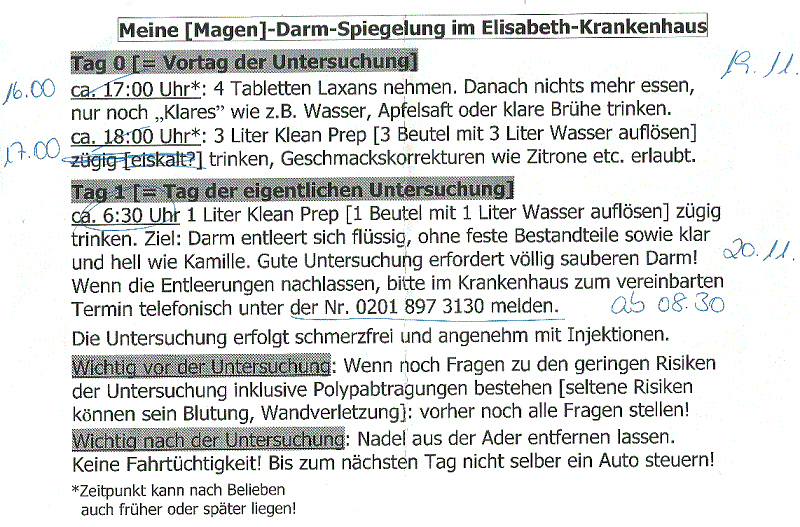 AnweisungDarmspiegelung